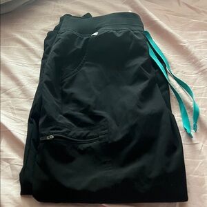 Figs Black Jogger Pants with Teal Accents size M Technical Collection